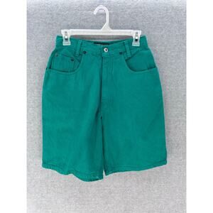 Vintage American Eagle Women's sz 8 High Rise Green Jean Shorts 90s Classic